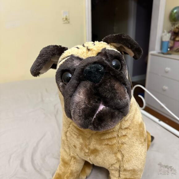 Melissa & Doug "Lifelike" Large Plush Stuffed Pug Dog NWT - Picture 14 of 16